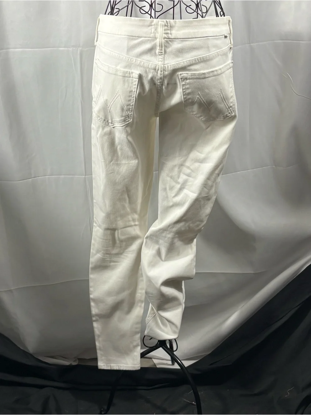 MOTHER Straight Leg Jeans in Off-White
